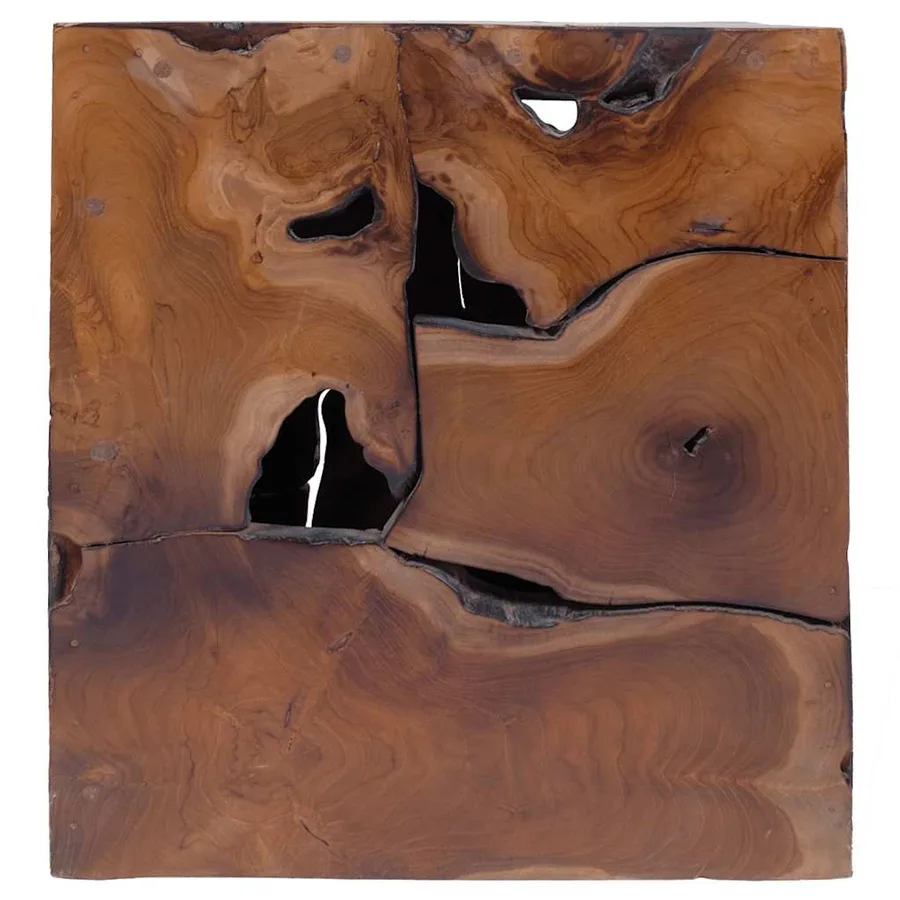 Tabourets 4 pcs marron 40x40x45 cm bois de teck massif - 4
