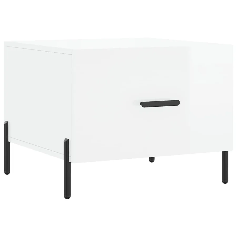 Tables basses 2 pcs blanc brillant 50x50x40cm bois d'ingénierie - 5