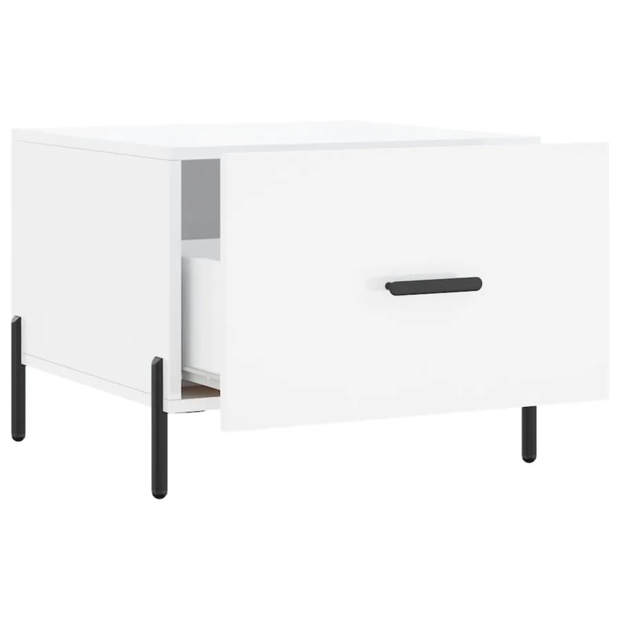 Tables basses 2 pcs blanc brillant 50x50x40cm bois d'ingénierie - 7