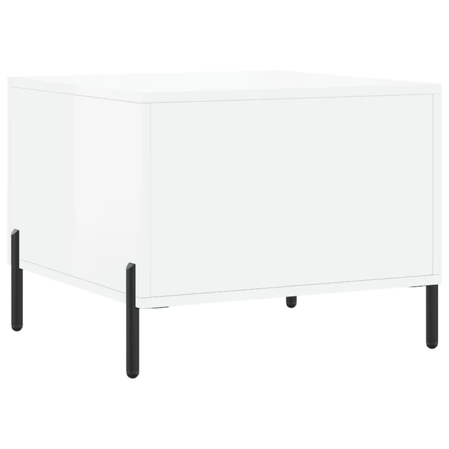 Tables basses 2 pcs blanc brillant 50x50x40cm bois d'ingénierie - 9