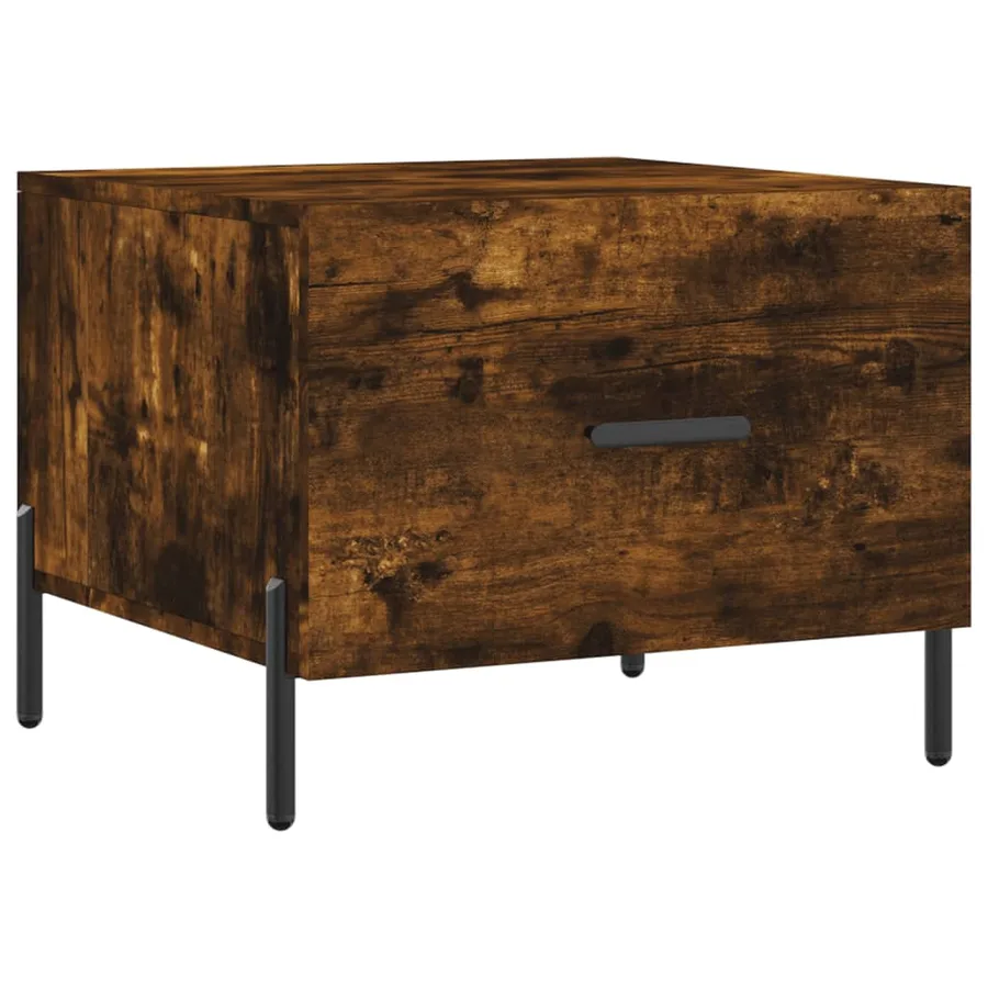 Table basse Chêne fumé 50x50x40 cm Bois d'ingénierie - 2