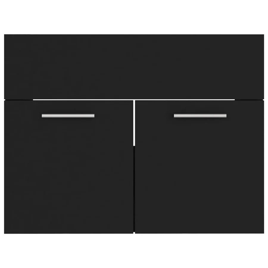 Ensemble de meubles de salle de bain Noir Bois d'ingénierie - 8