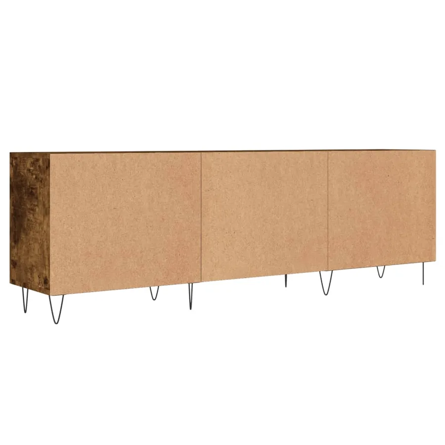 Meuble TV chêne fumé 150x30x50 cm bois d'ingénierie - 8