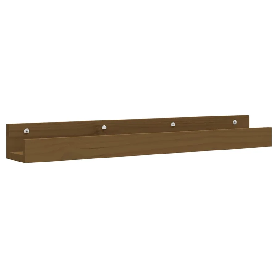 Étagères murales 2 pcs Marron miel 80x12x9cm Bois de pin massif - 3