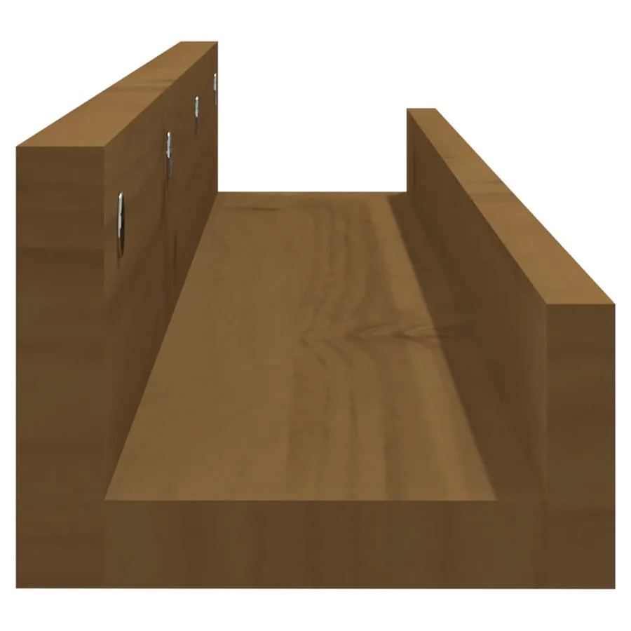 Étagères murales 2 pcs Marron miel 80x12x9cm Bois de pin massif - 5