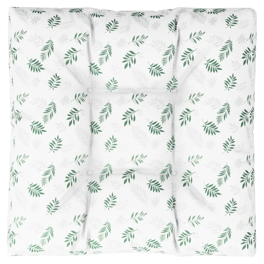 Coussin de palette motif de feuilles 70x70x12 cm tissu - 2