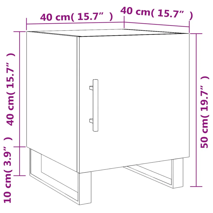 Tables de chevet 2 pcs blanc 40x40x50 cm bois d’ingénierie - 14