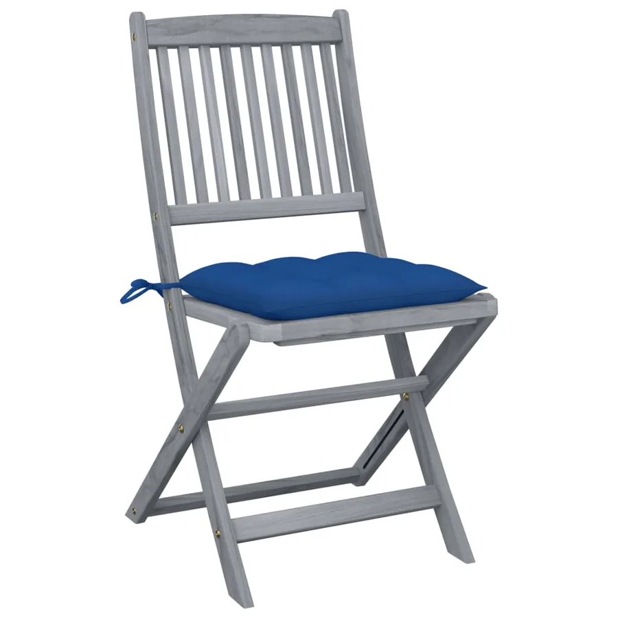 Chaises pliables d'extérieur lot de 6 et coussins Bois d'acacia - 2