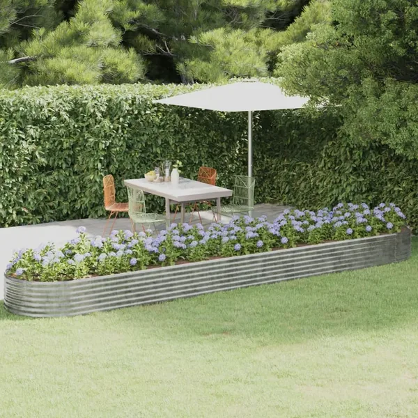 Lit surélevé de jardin Acier galvanisé Argenté