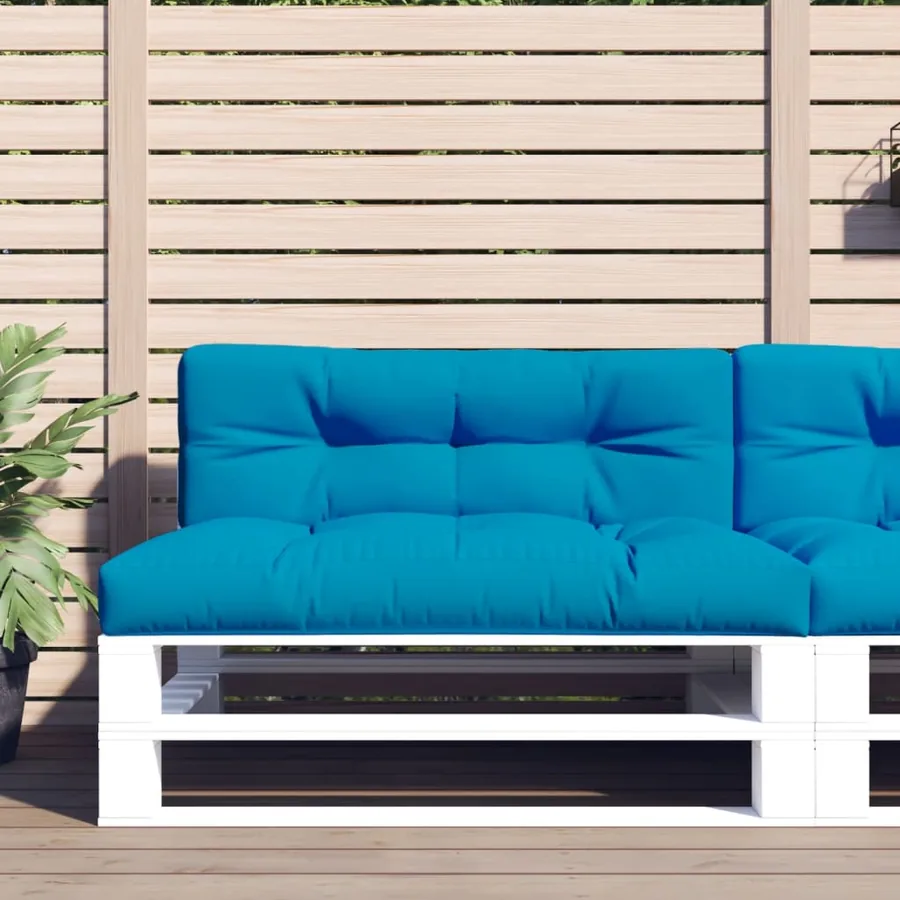 Coussin de palette bleu clair 120x40x12 cm tissu