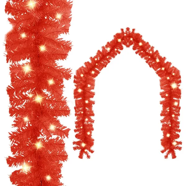 Guirlande de Noël avec lumières LED 20 m Rouge