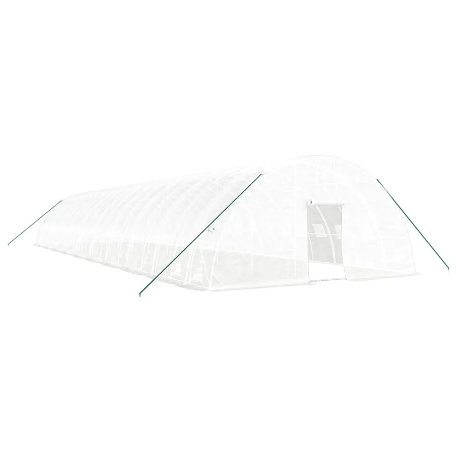 Serre avec cadre en acier blanc 120 m² 20x6x2,85 m - 2