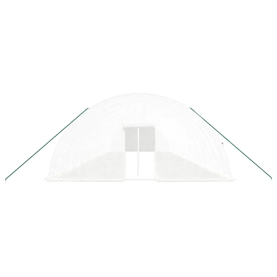 Serre avec cadre en acier blanc 120 m² 20x6x2,85 m - 4