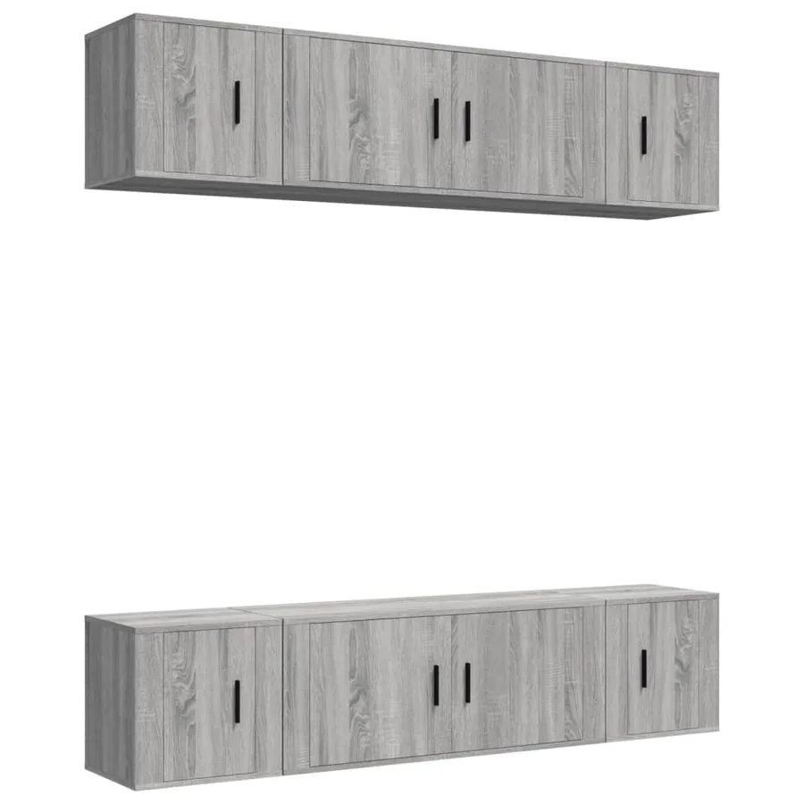 Ensemble de meubles TV 6 pcs Sonoma gris Bois d'ingénierie - 2
