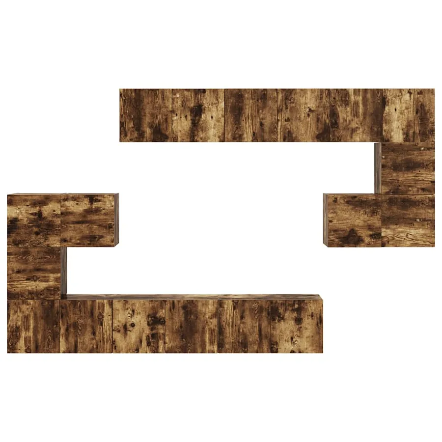 Ensemble de meubles TV 10 pcs Chêne fumé Bois d'ingénierie - 5