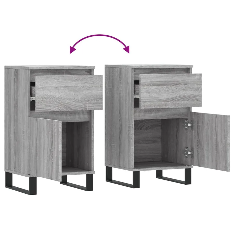 Buffet sonoma gris 40x35x70 cm bois d'ingénierie - 10