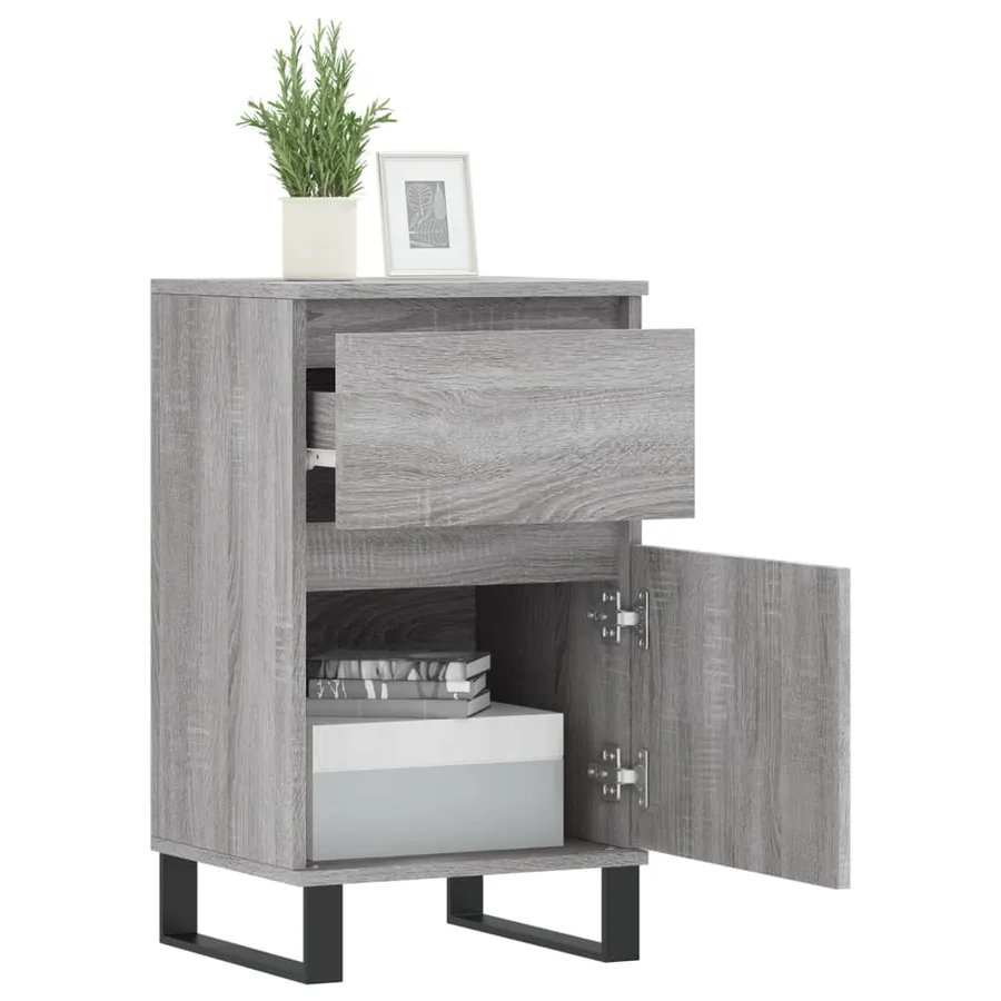 Buffet sonoma gris 40x35x70 cm bois d'ingénierie - 9