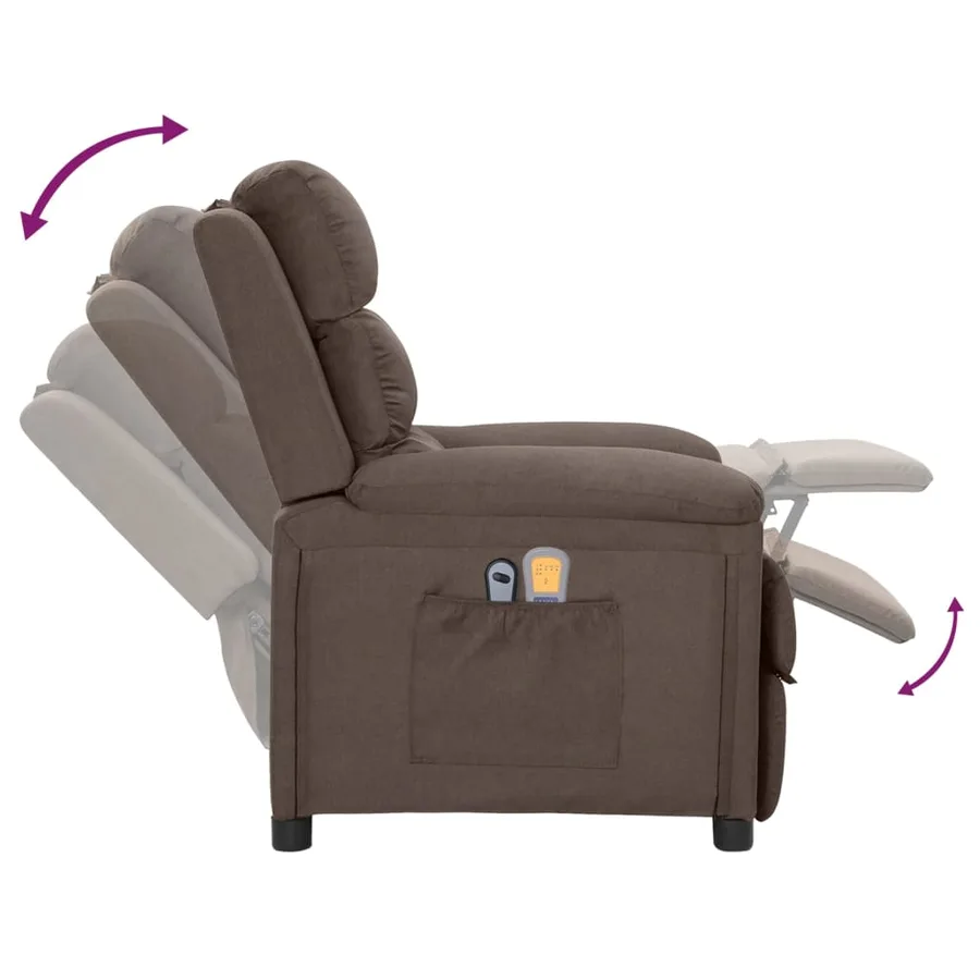 Fauteuil électrique de massage Taupe Tissu - 8