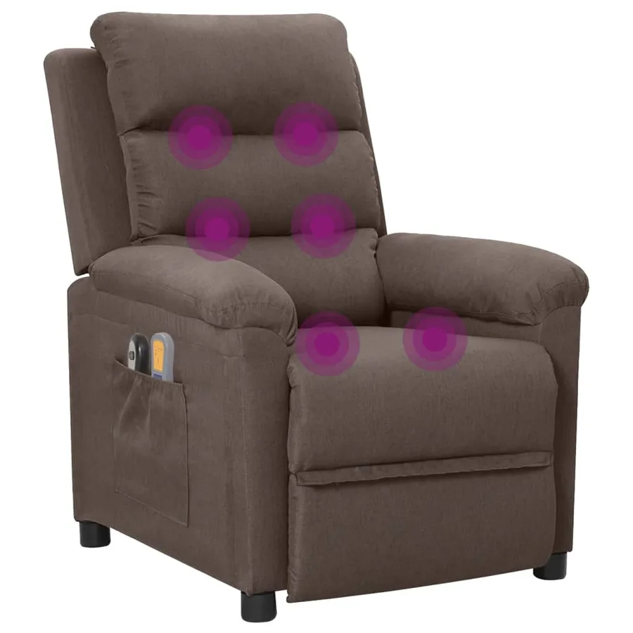 Fauteuil électrique de massage Taupe Tissu - 9