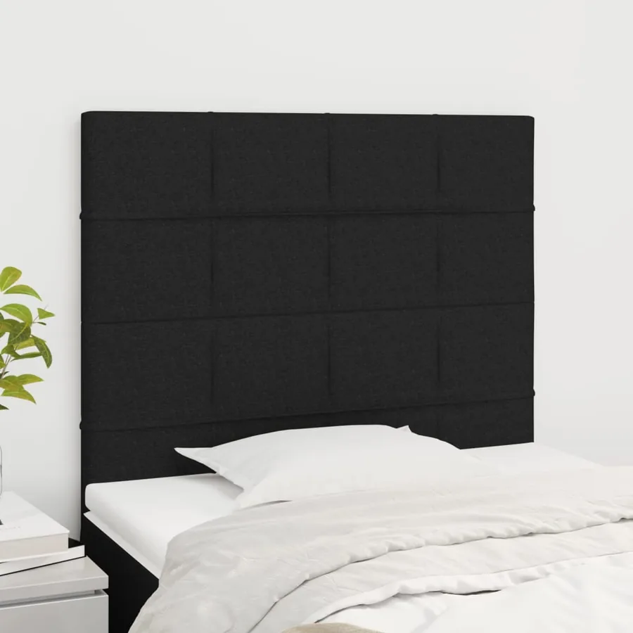 Tête de lit Noir 100x5x118/128 cm Tissu