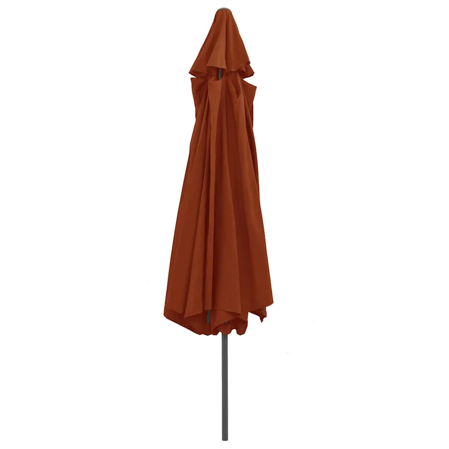 Parasol de jardin avec mât en métal 390 cm terre cuite - 4