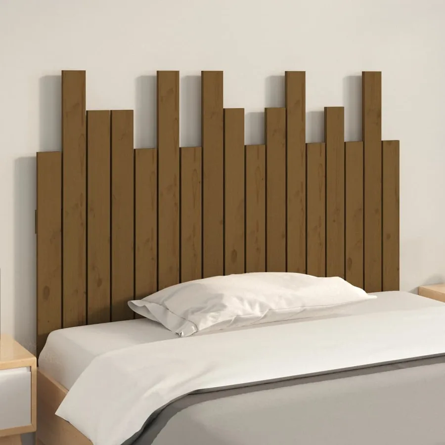 Tête de lit murale Marron miel 108x3x80 cm Bois massif de pin - 3