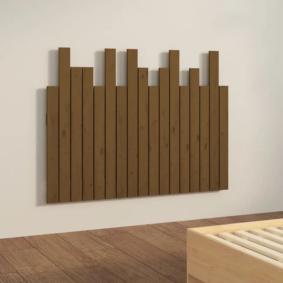 Tête de lit murale Marron miel 108x3x80 cm Bois massif de pin - 4
