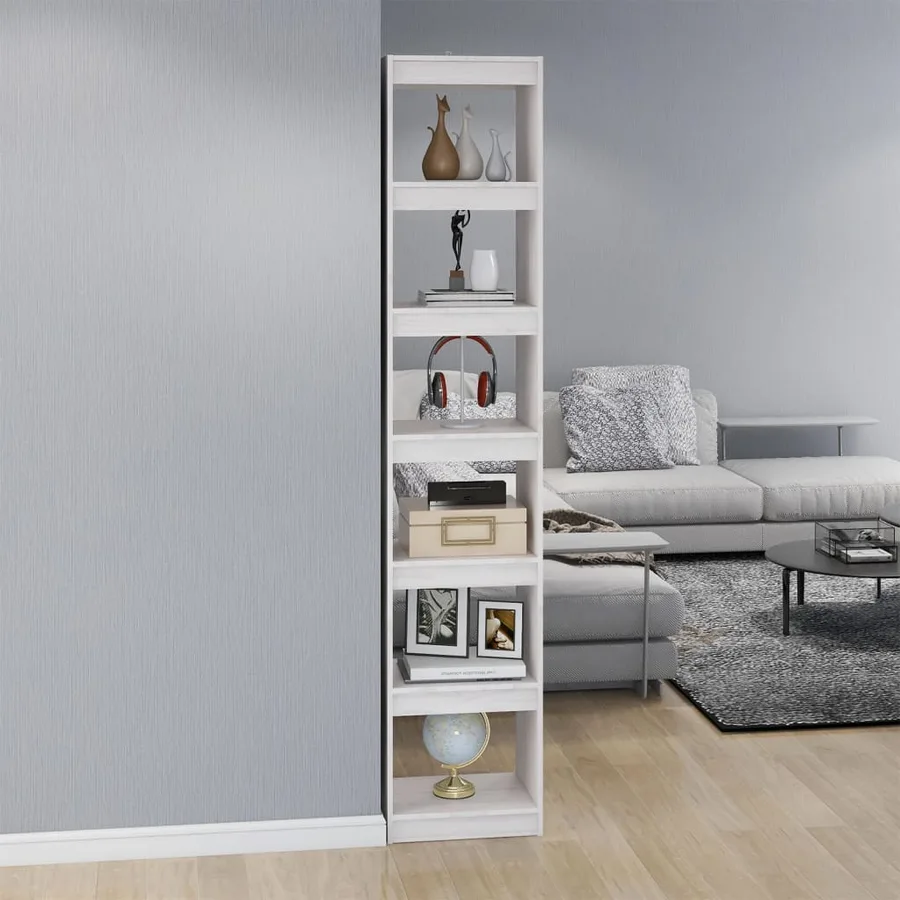 Bibliothèque/Séparateur de pièce Blanc 40x30x199 cm Pin massif - 3