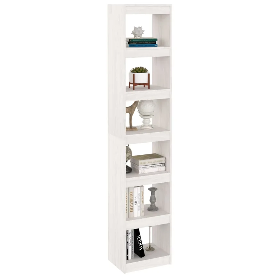Bibliothèque/Séparateur de pièce Blanc 40x30x199 cm Pin massif - 4