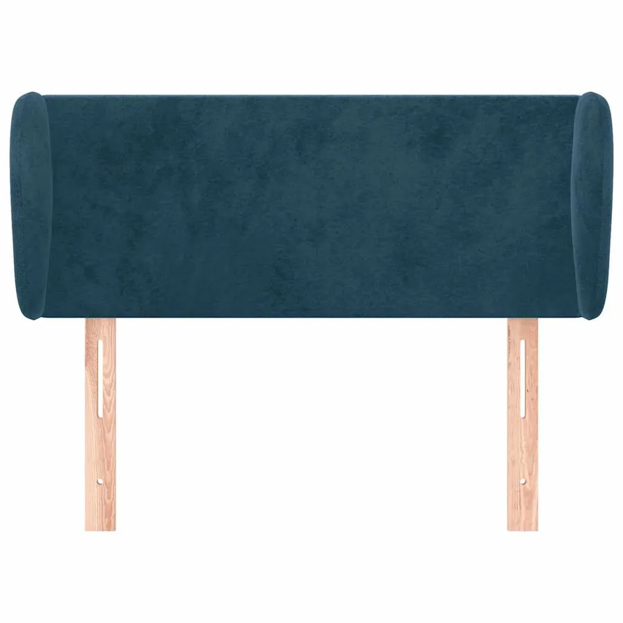 Tête de lit avec oreilles Bleu foncé 103x23x78/88 cm Velours - 3