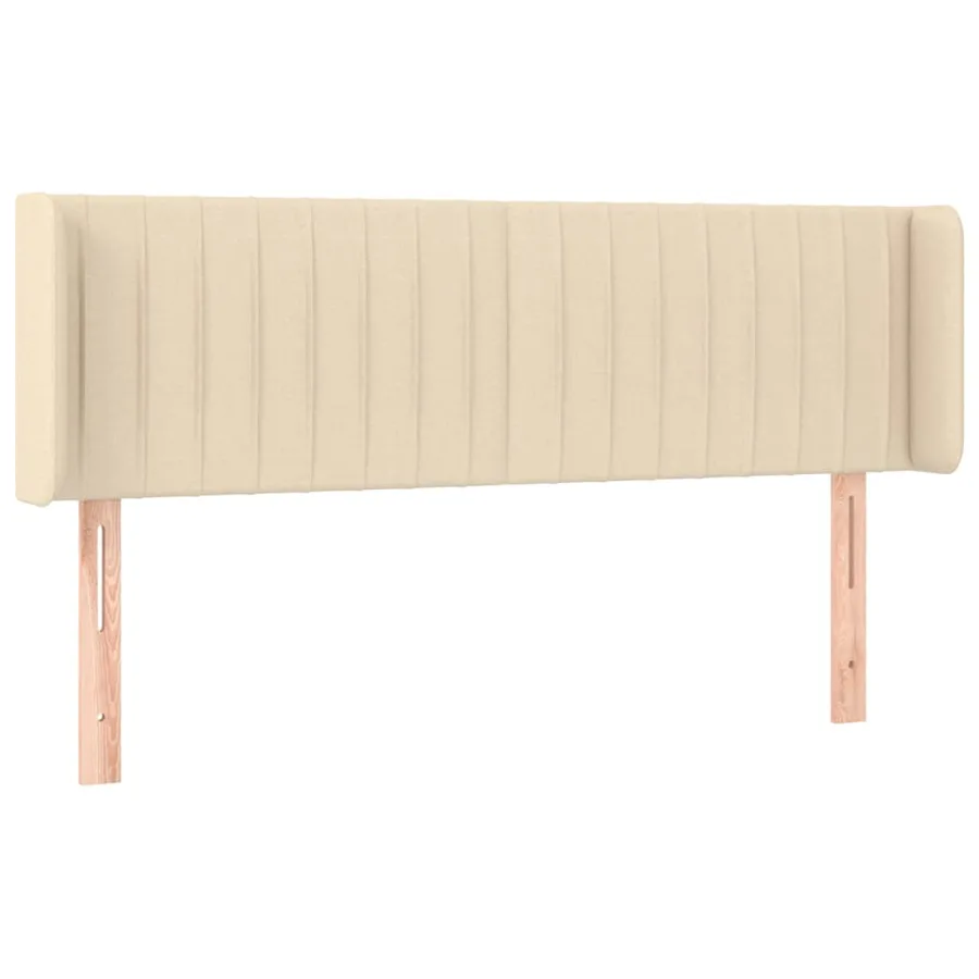 Tête de lit avec oreilles Crème 147x16x78/88 cm Tissu - 2