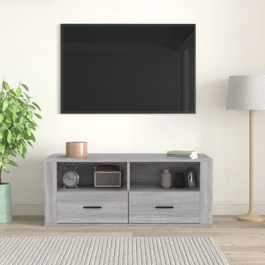 Meuble TV Sonoma gris 100x35x40 cm Bois d'ingénierie - 3