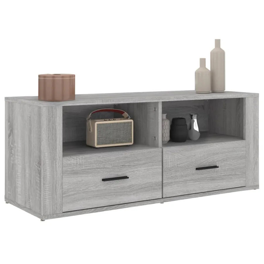 Meuble TV Sonoma gris 100x35x40 cm Bois d'ingénierie - 4