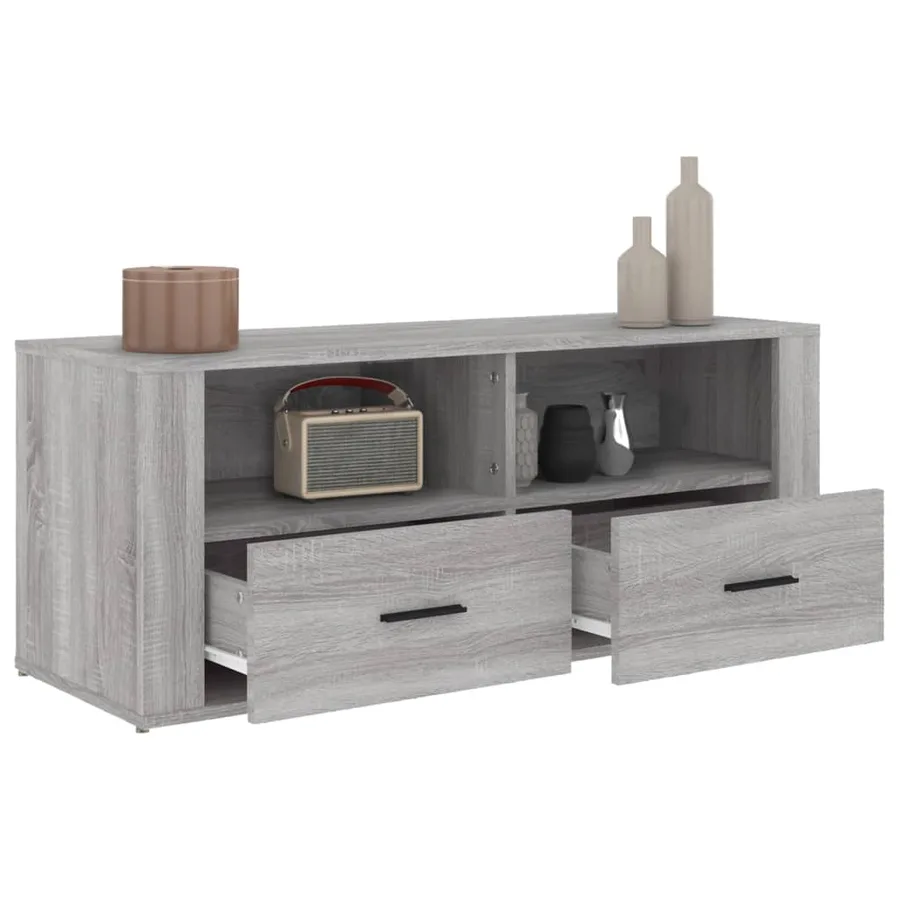 Meuble TV Sonoma gris 100x35x40 cm Bois d'ingénierie - 5