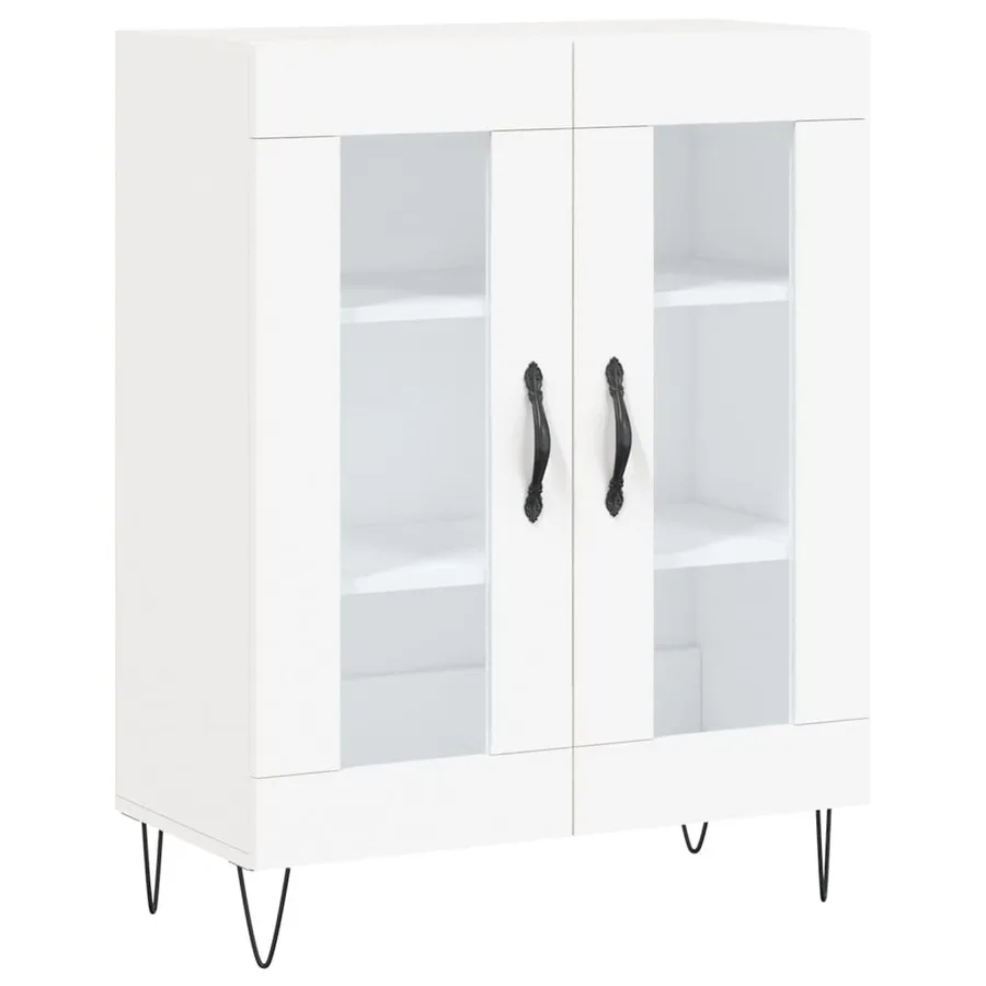 Buffet blanc 69,5x34x90 cm bois d'ingénierie - 2