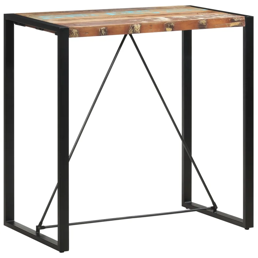 Table de bar 110x60x110 cm Bois massif de récupération