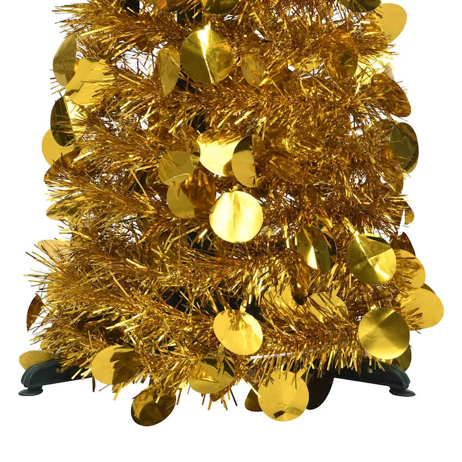 Sapin de Noël artificiel escamotable doré 120 cm PET - 3