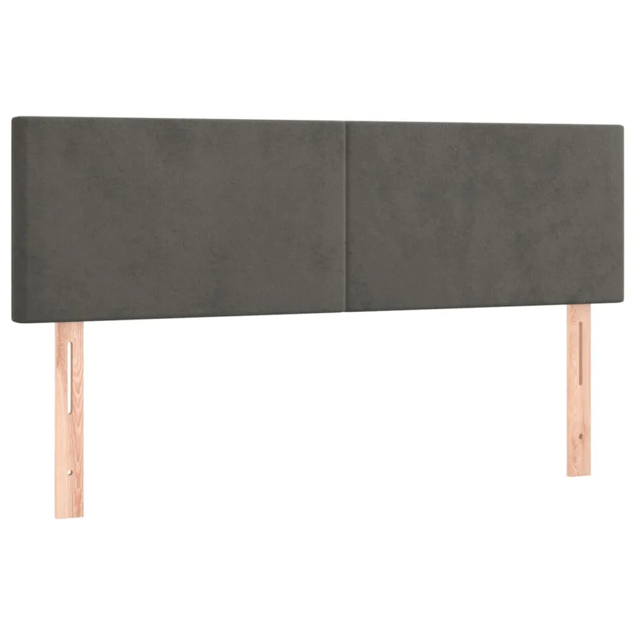Tête de lit à LED Gris foncé 144x5x78/88 cm Velours - 4