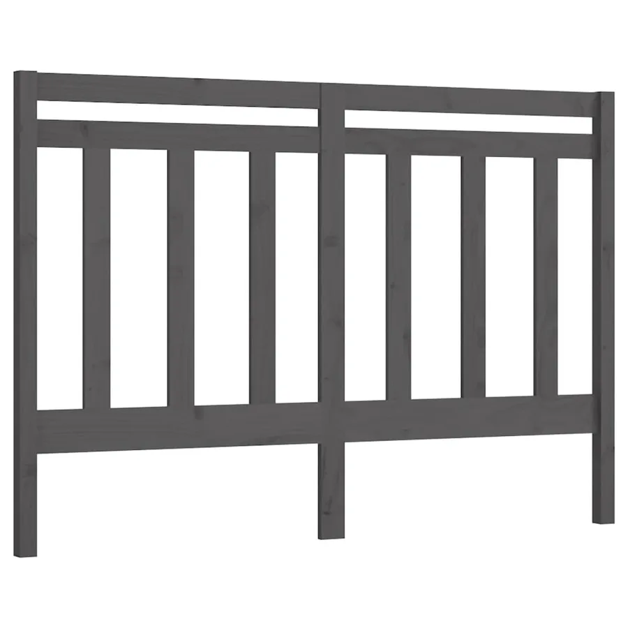 Tête de lit Gris 126x4x100 cm Bois massif de pin - 2