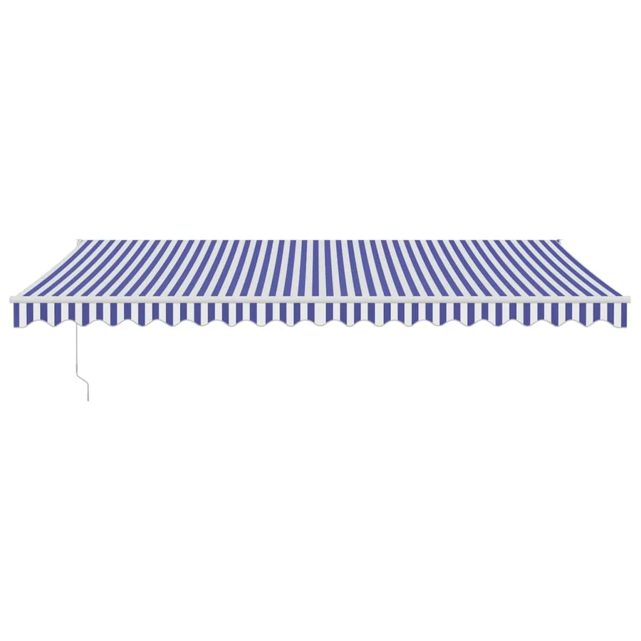 Auvent rétractable bleu et blanc 5x3 m tissu et aluminium - 3