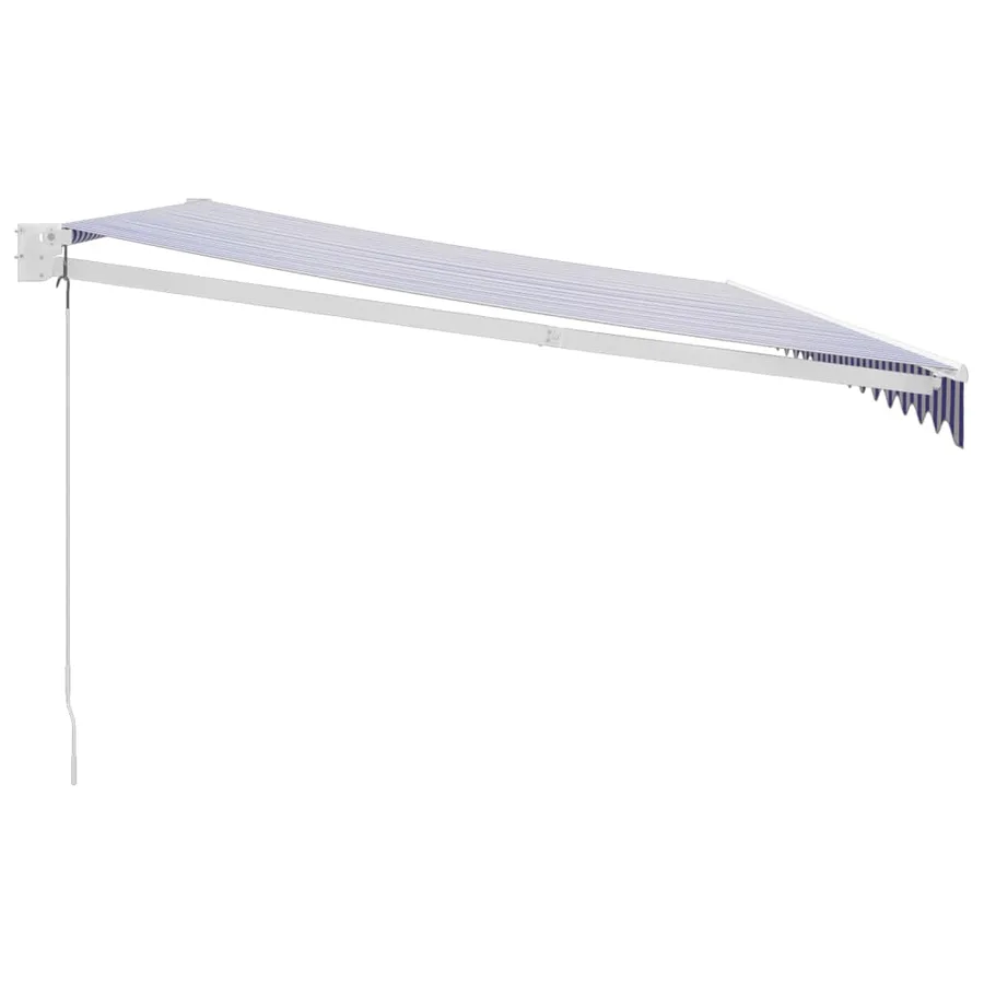 Auvent rétractable bleu et blanc 5x3 m tissu et aluminium - 4
