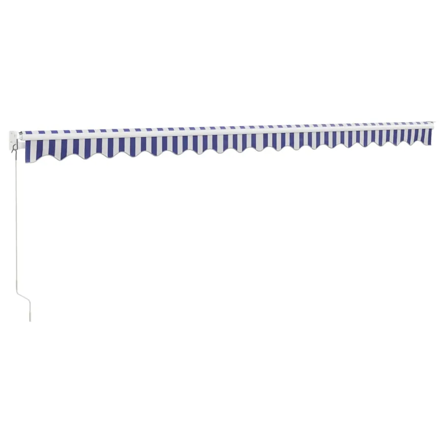 Auvent rétractable bleu et blanc 5x3 m tissu et aluminium - 6