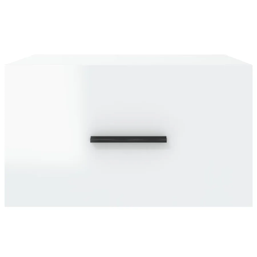 Tables de chevet murales 2 pcs blanc brillant 35x35x20 cm - 6