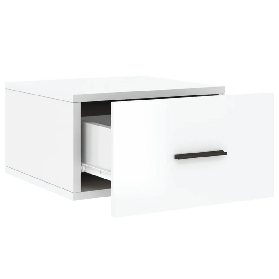 Tables de chevet murales 2 pcs blanc brillant 35x35x20 cm - 7