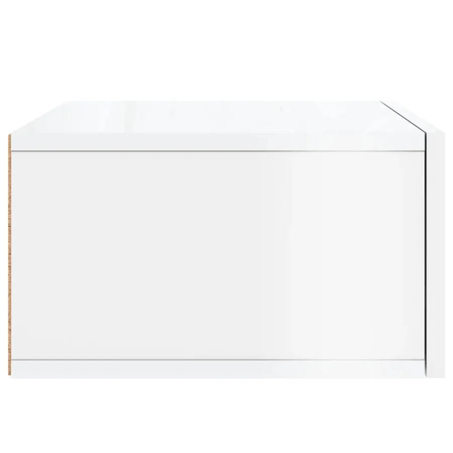 Tables de chevet murales 2 pcs blanc brillant 35x35x20 cm - 8