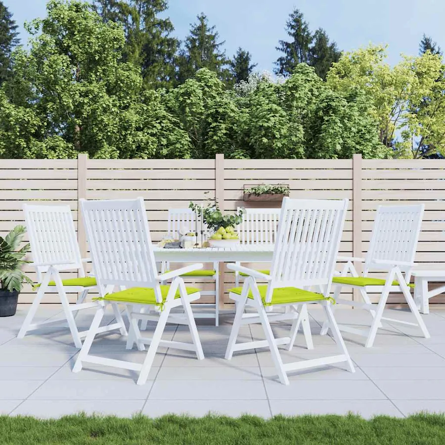 Coussins de chaise de jardin lot de 6 vert vif 40x40x4 cm