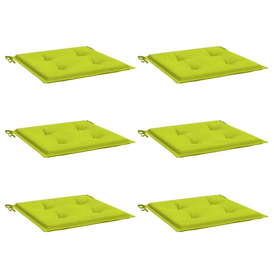 Coussins de chaise de jardin lot de 6 vert vif 40x40x4 cm - 3