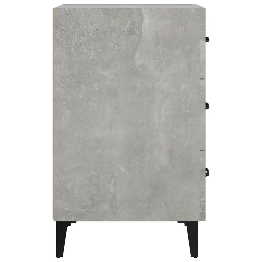 Table de chevet gris béton 40x40x66 cm bois d'ingénierie - 4