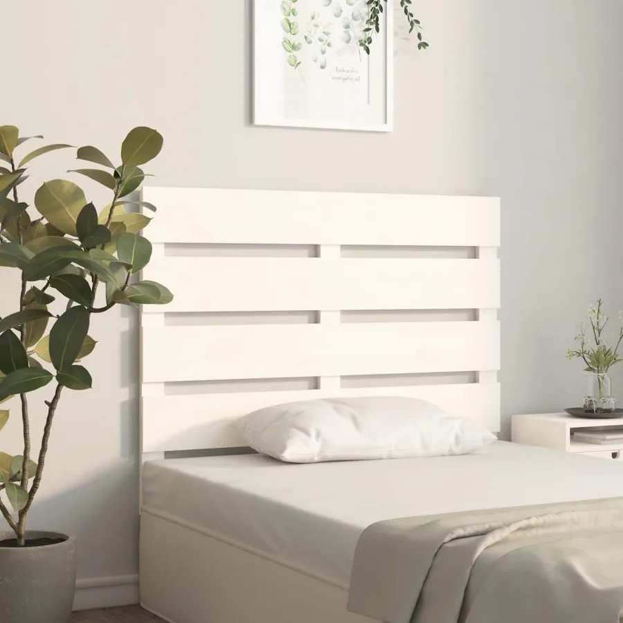 Tête de lit Blanc 75x3x80 cm Bois massif de pin - 3