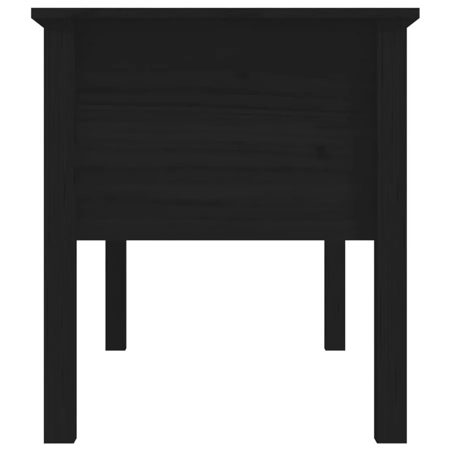 Table basse Noir 102x49x55 cm Bois massif de pin - 7